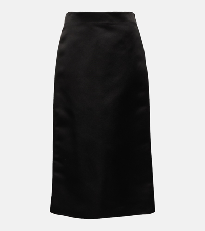 Shop The Row Marinella Silk Midi Skirt In Black