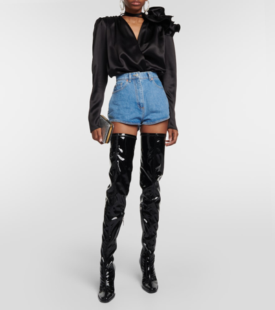 Shop Magda Butrym Latex Over-the-knee Boots In Black