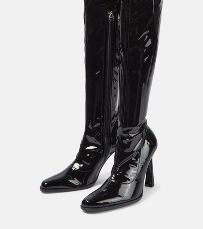 Magda Butrym Shiny Over-the-knee Pointed Stiletto Boots In Black