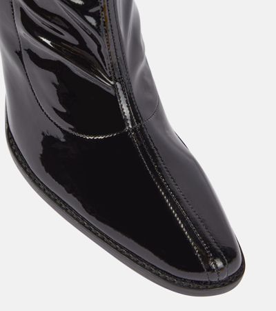 Magda Butrym Shiny Over-the-knee Pointed Stiletto Boots In Black
