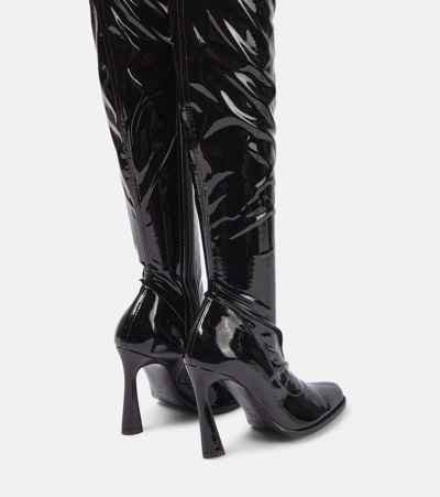 Magda Butrym Shiny Over-the-knee Pointed Stiletto Boots In Black