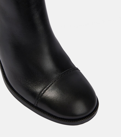 See By Chloé Patchwork Leather And Suede Knee-high Boots In Black
