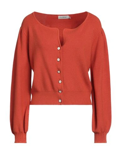 Shop Lili Sidonio By Molly Bracken Woman Cardigan Rust Size L Viscose, Polyester, Polyamide In Red