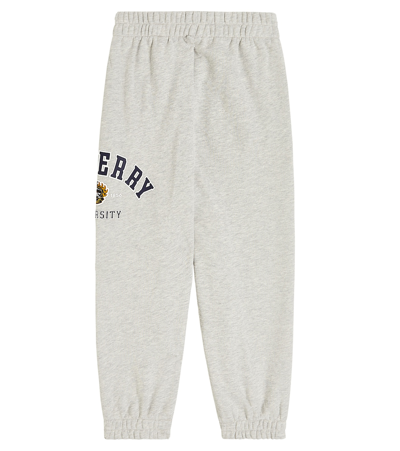 Shop Burberry Logo Cotton Sweatpants In Grey