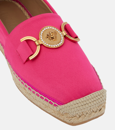 Versace Medusa Biggie Canvas Espadrilles In Pink