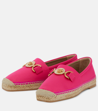 Shop Versace Medusa Biggie Canvas Espadrilles In Pink