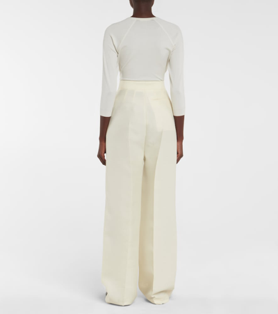 The Row Gordon Wide-leg Wool Trousers In Beige