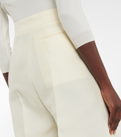 Shop The Row Gordon High-rise Wool And Silk Pants In Beige