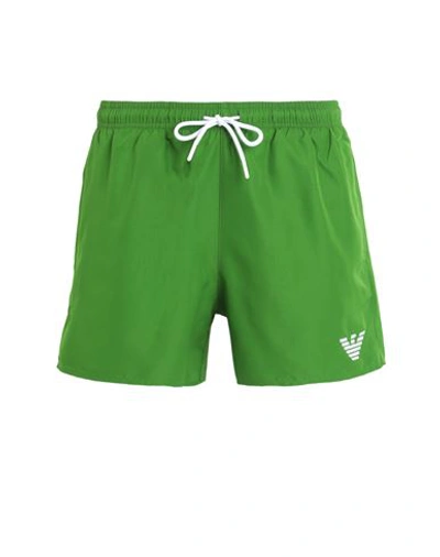 Shop Emporio Armani Man Swim Trunks Green Size 30 Polyester