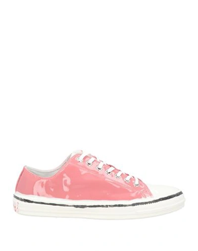 Shop Marni Man Sneakers Pastel Pink Size 8 Soft Leather