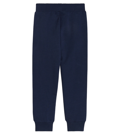Balmain Logo Cotton Sweatpants In Blue