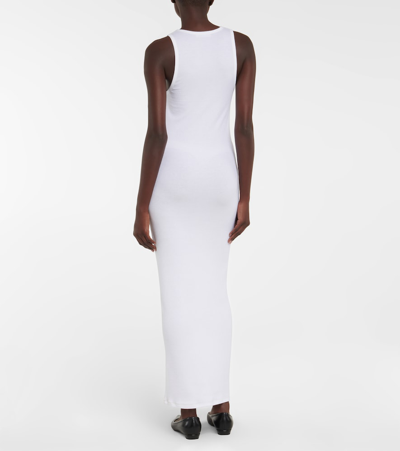 Shop The Row Tikea Ribbed-knit Maxi Dress In White