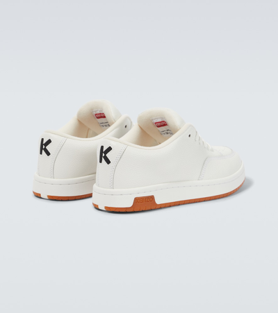 Shop Kenzo -dome Leather Sneakers In White