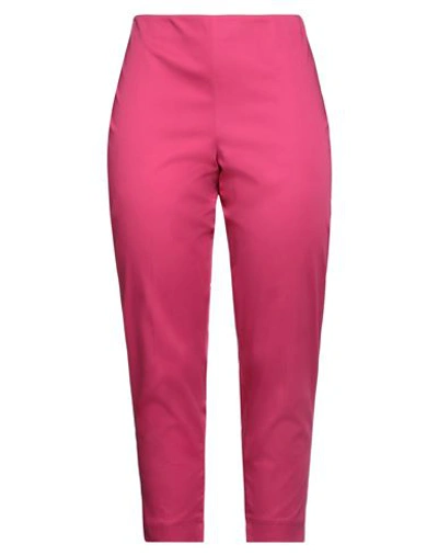 Shop Clips Woman Pants Fuchsia Size 12 Cotton, Elastane In Pink