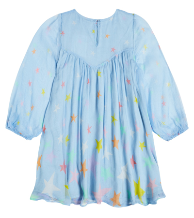 Shop Stella Mccartney Printed Silk Chiffon Dress In Blue