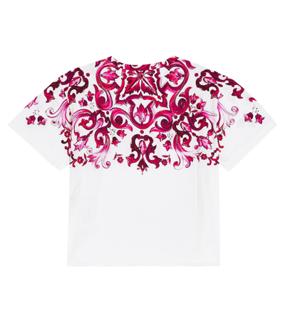 Shop Dolce & Gabbana Logo Printed Cotton Jersey T-shirt In Multicoloured