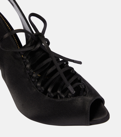 Shop Tom Ford Corset 105 Satin Sandals In Black