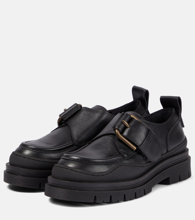 Shop See By Chloé Chunky Leather Loafers In Black