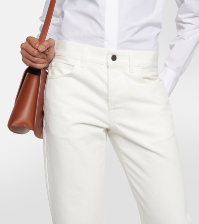 Shop The Row Goldin Mid-rise Slim Jeans In White