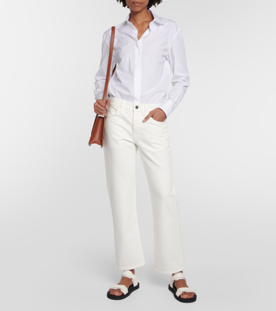 Shop The Row Goldin Mid-rise Slim Jeans In White