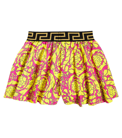 Shop Versace Barocco Cotton Fleece Skirt In Multicoloured
