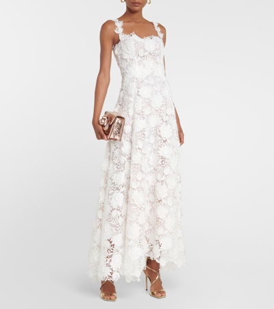 Shop Oscar De La Renta Guipure Lace Gown In White