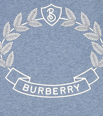 Shop Burberry Printed Cotton Sweatshirt In Blue