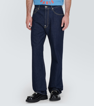 Shop Kenzo Suisen Relaxed Fit Jeans In Blue