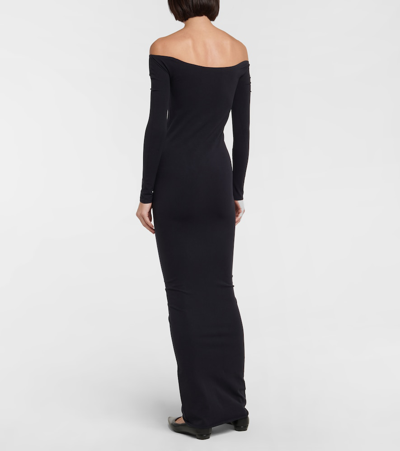 The Row Curitiba Off-shoulder Maxi Dress In Black