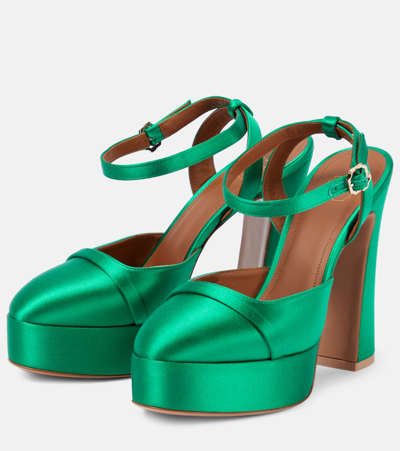 Malone Souliers Mora Satin Platform Pumps In Black