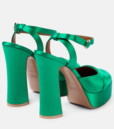Malone Souliers Mora Satin Platform Pumps In Black