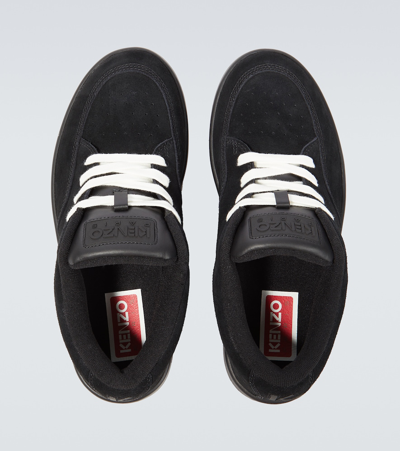 Shop Kenzo -dome Suede Sneakers In Black