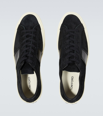 Shop Tom Ford Cambridge Suede Sneakers In Black