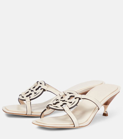 Shop Tory Burch Geo Bombe Miller Leather Sandals In White