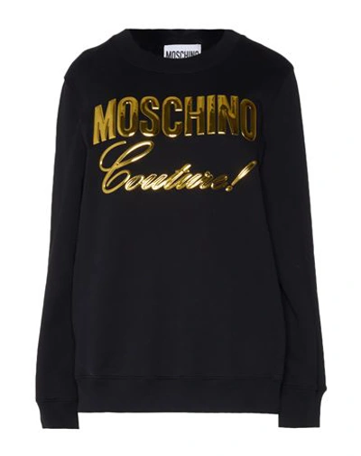 Moschino Woman Sweatshirt Black Size 10 Cotton In Black
