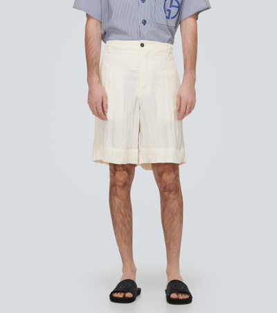 Shop Giorgio Armani Bermuda Shorts In White