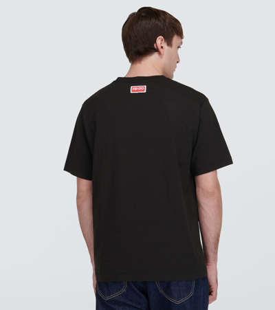 Shop Kenzo Logo Cotton Jersey T-shirt In Black