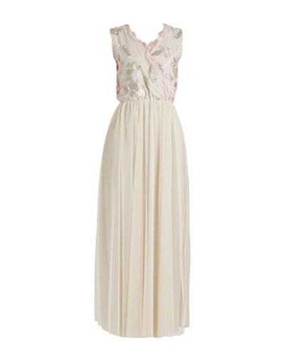 Shop Vanessa Scott Woman Maxi Dress Beige Size M/l Polyester