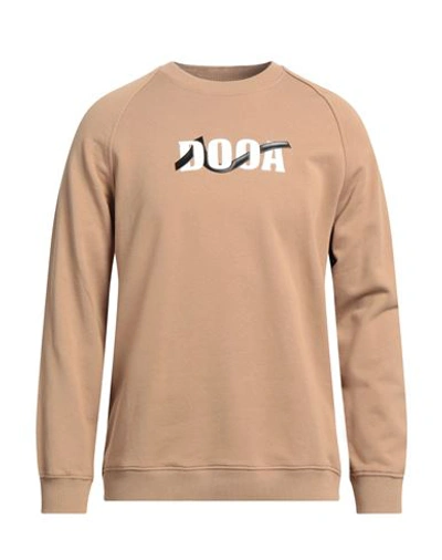 Shop Dooa Man Sweatshirt Camel Size Xl Cotton, Polyester In Beige