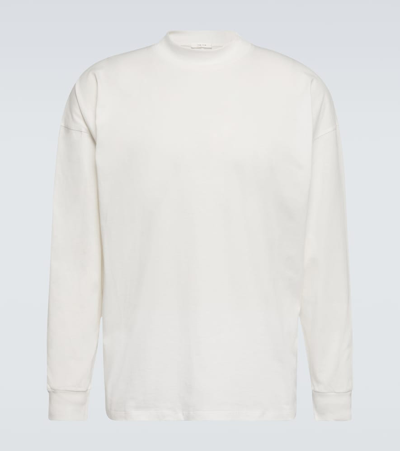 The Row Drago Long Sleeved Cotton T-shirt In White