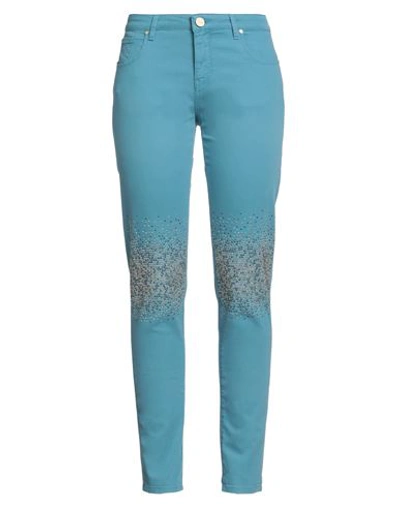 Shop Pinko Woman Jeans Light Blue Size 27 Cotton, Elastane