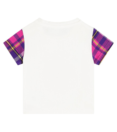 Versace White T-shirt For Baby Girl With Medusa And Logo In Multicoloured