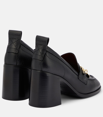 Shop See By Chloé Aryel Leather Loafer Pumps In Black