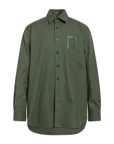 Shop Raf Simons Man Shirt Military Green Size Xs Cotton