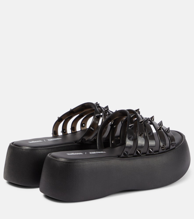 Shop Jean Paul Gaultier X Melissa Becky Punk Platform Slides In Black