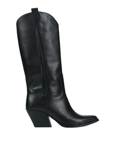 Brawn's Woman Knee Boots Black Size 6 Calfskin In Black