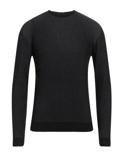 Sseinse Man Sweater Black Size Xl Viscose, Nylon In Black