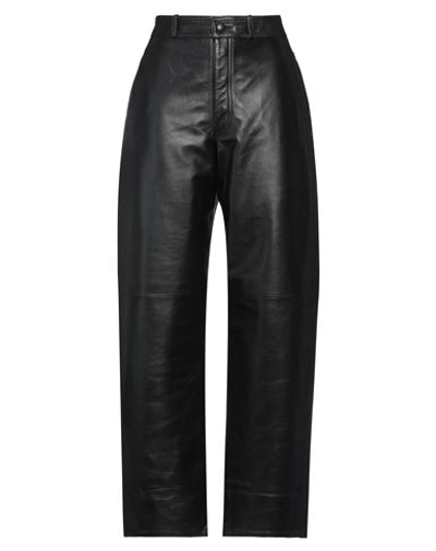 Nynne Woman Pants Black Size 4 Soft Leather In Black