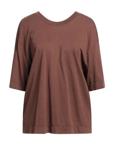 Shop Mauro Grifoni Grifoni Woman T-shirt Brown Size Xs Cotton