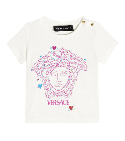 Shop Versace Baby Printed Cotton Jersey T-shirt In White